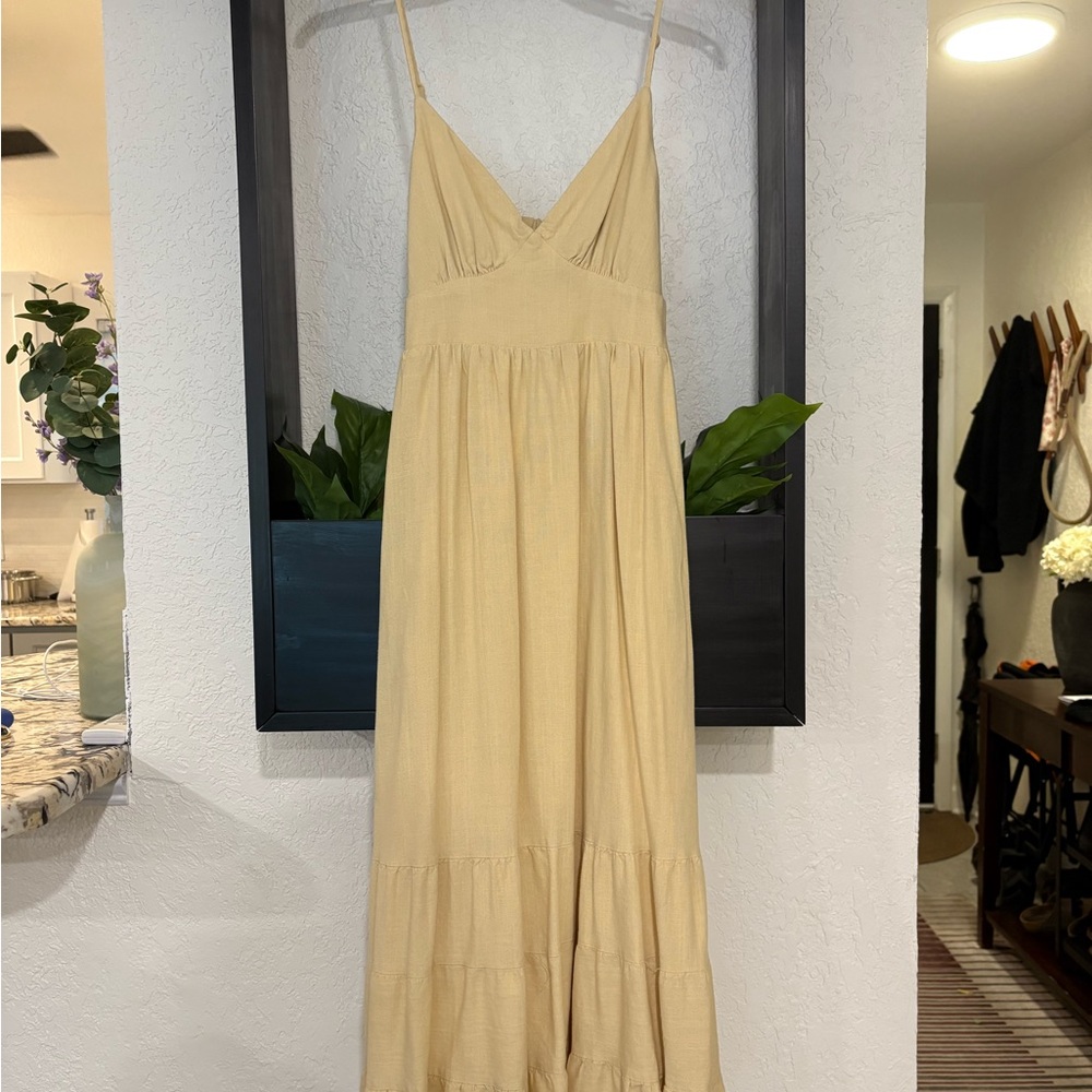 Elegant Beige Midi Dress